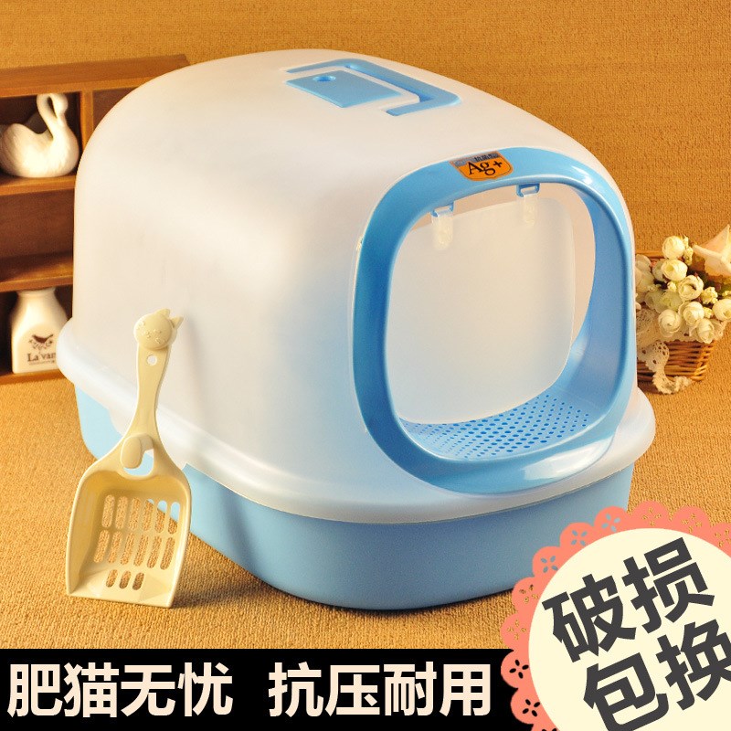 全封闭式大号猫砂盆厕所半双层松木猫沙盆猫屎盆猫咪用品拉屎除臭