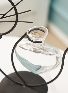 简约猫咪铁艺花器水培插花花瓶创意家居客厅餐厅桌装饰创意摆件