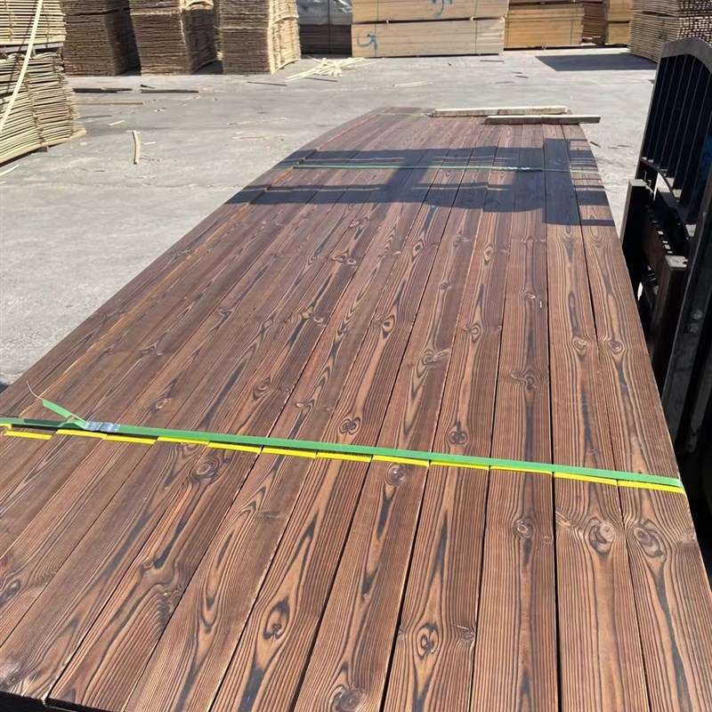 樟子松木实木板木地板防腐木碳化木桑拿板地板围栏板木条