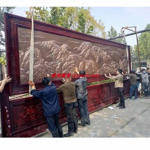 大型铸铜浮雕定制玻璃钢仿铜壁画装饰户外学校政府山水景观雕塑