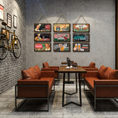 木质复古车牌装 饰挂牌餐饮工业风壁饰