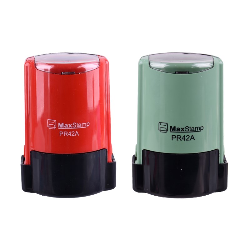 吉普生回墨翻转日期印章文本圆42替换外壳替换印台印油套装双面空