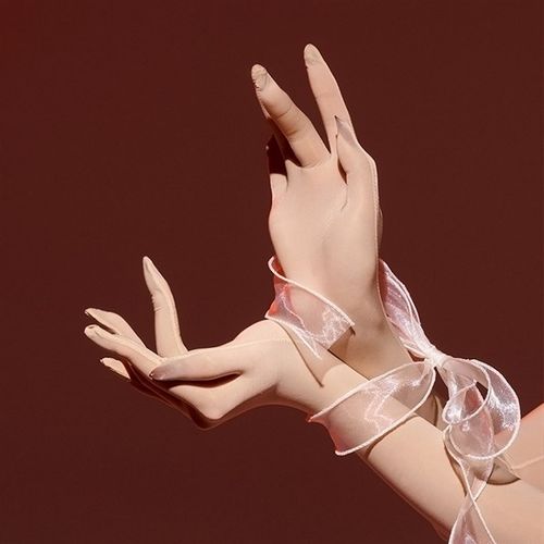 极光手丝油光五指分指手套丝滑油亮性感情侣黑丝透明男女丝袜飞机