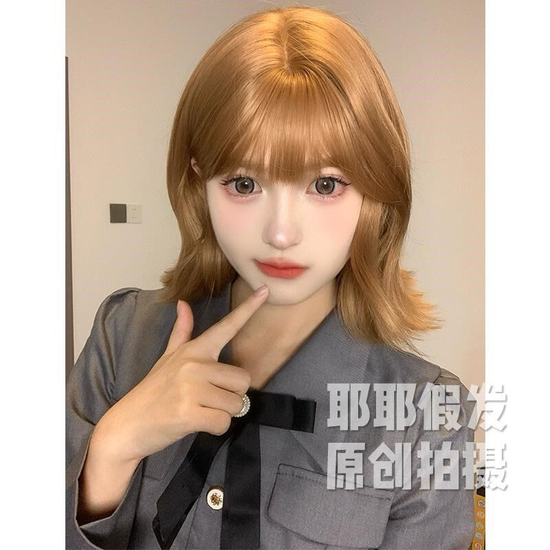 义乌耶耶假发女日常网红短发t卷发lolita夏季新款自然全头套假发