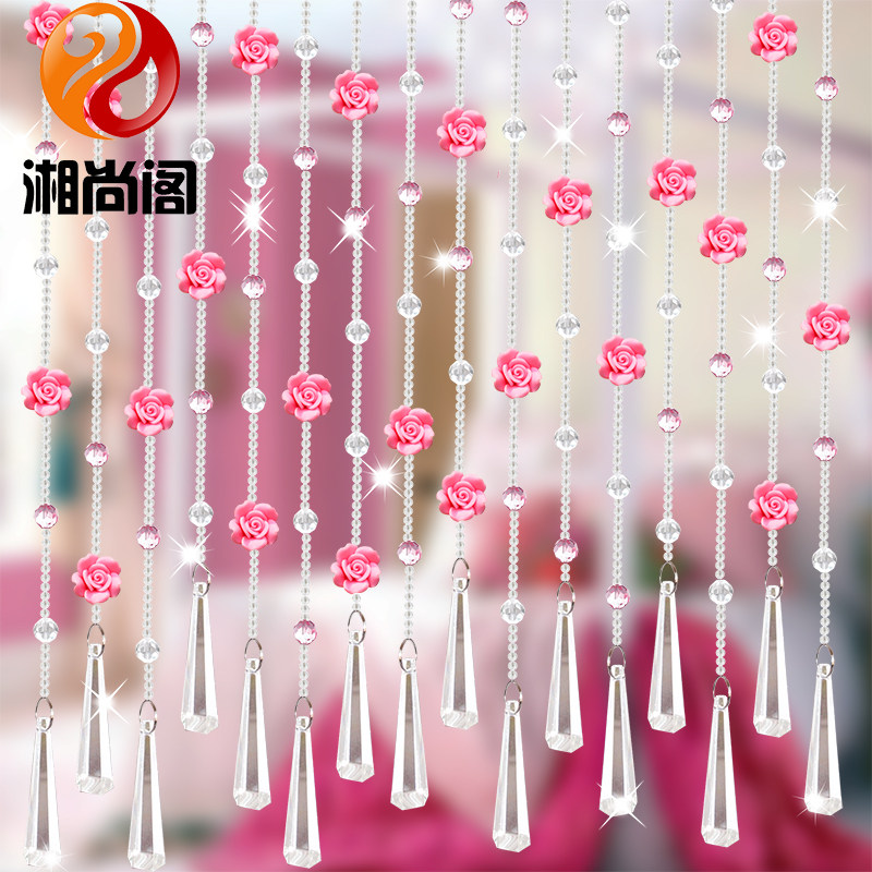 网红水晶珠e帘卧室餐厅客厅隔断门帘玄关过道阳台免打孔装饰品挂
