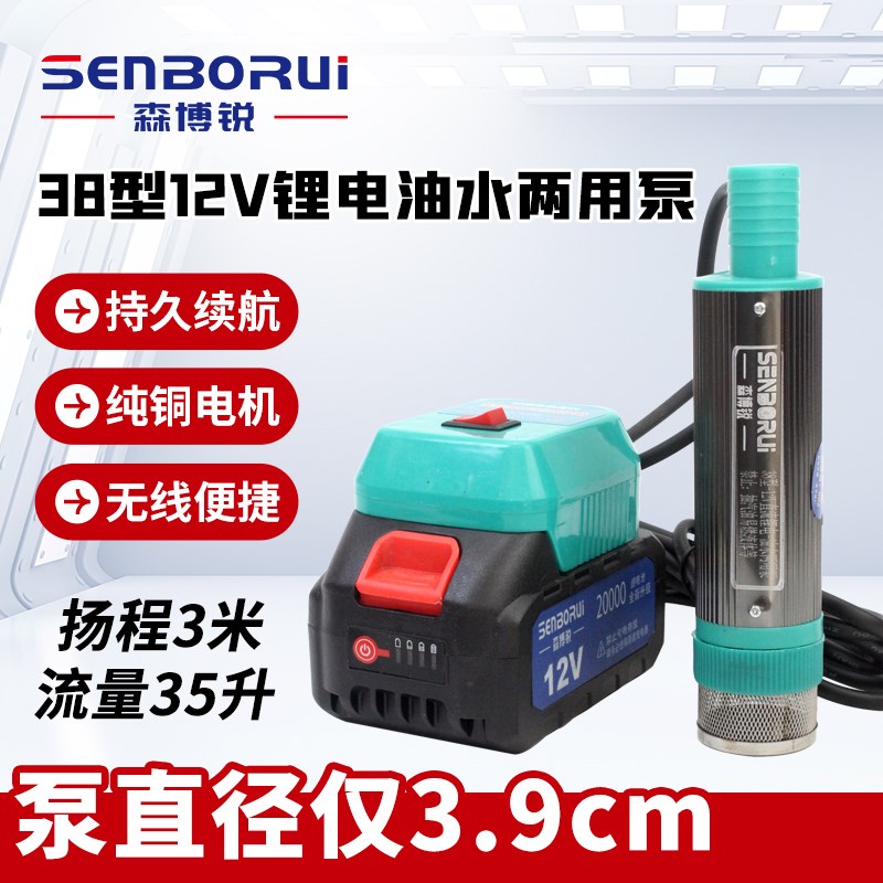 12V锂电电动抽油泵12v柴油泵10E0w大功率电动加油泵小型自吸