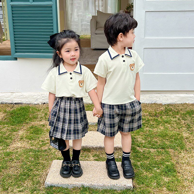 学院风兄妹装夏h季2024新款姐弟装幼儿园园服夏装班服大班毕业拍
