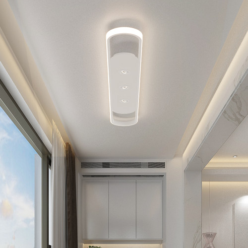 过道灯走廊灯简约2024新款长条入户玄关阳N台吸顶灯带射灯衣帽间
