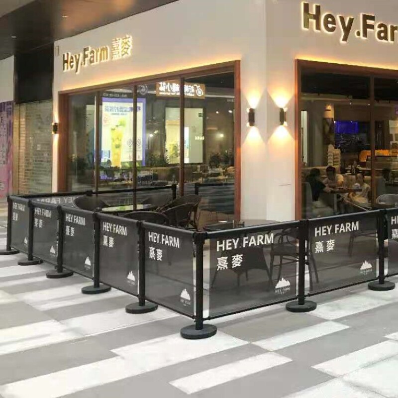 一米线双喷布广告围栏商场立柱活动E防护栏画面定制伸缩栏杆可移