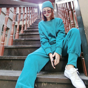 休闲时尚套装女炸街时髦秋冬x季新款洋气减龄潮韩版宽松网红两件