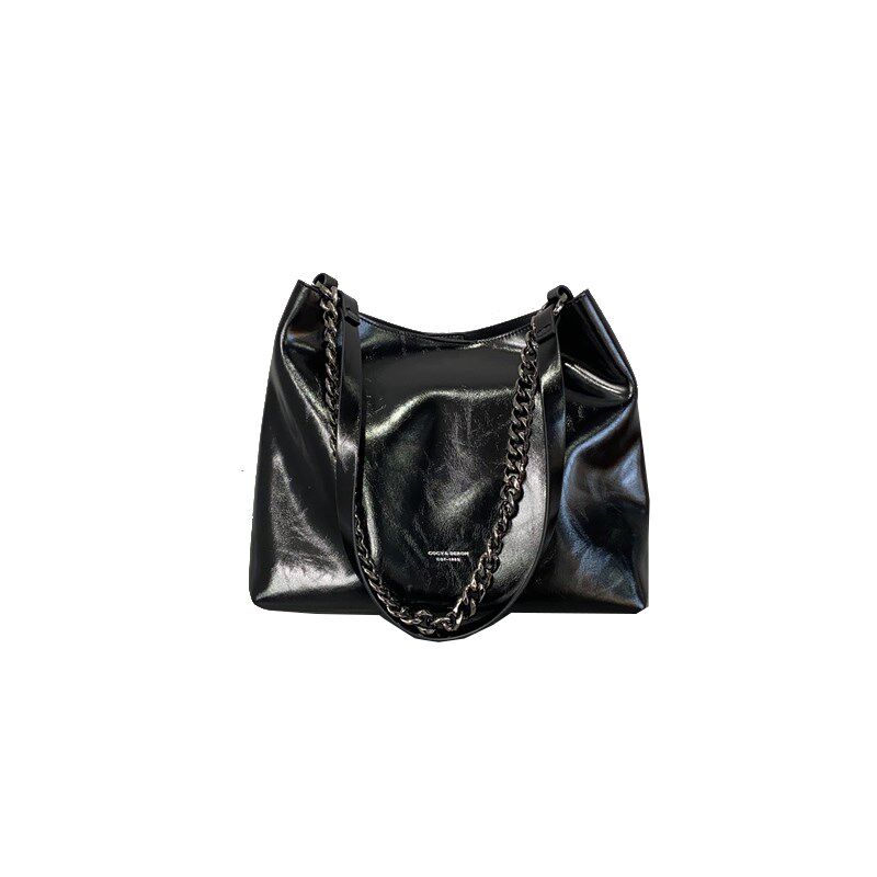 2024b新款时尚油蜡皮水桶包洋气链子手提包休闲软皮大容量单肩斜,箱包皮具/热销女包/男包,水桶包,淘宝优惠券,粉丝福利购,淘宝优惠卷