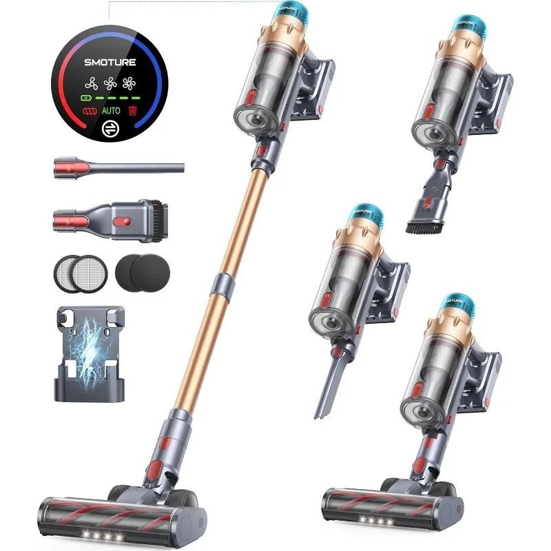 SMOTURE Cordless Vacuum Cleaner, 550W 45KMPA 60 M Runtime,Se