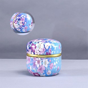 Tea Tins Container CoffeeM Tin Flowers Mini Patt Storage