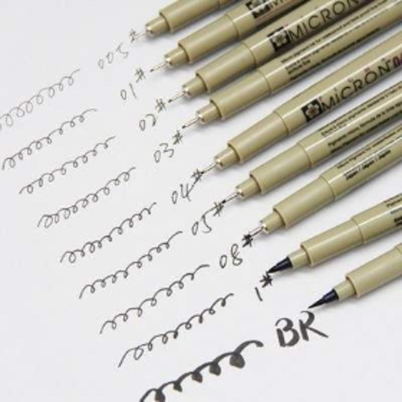 Pigma Micron Finne Line Pen 005 01 02 03 04 05 0810 BR