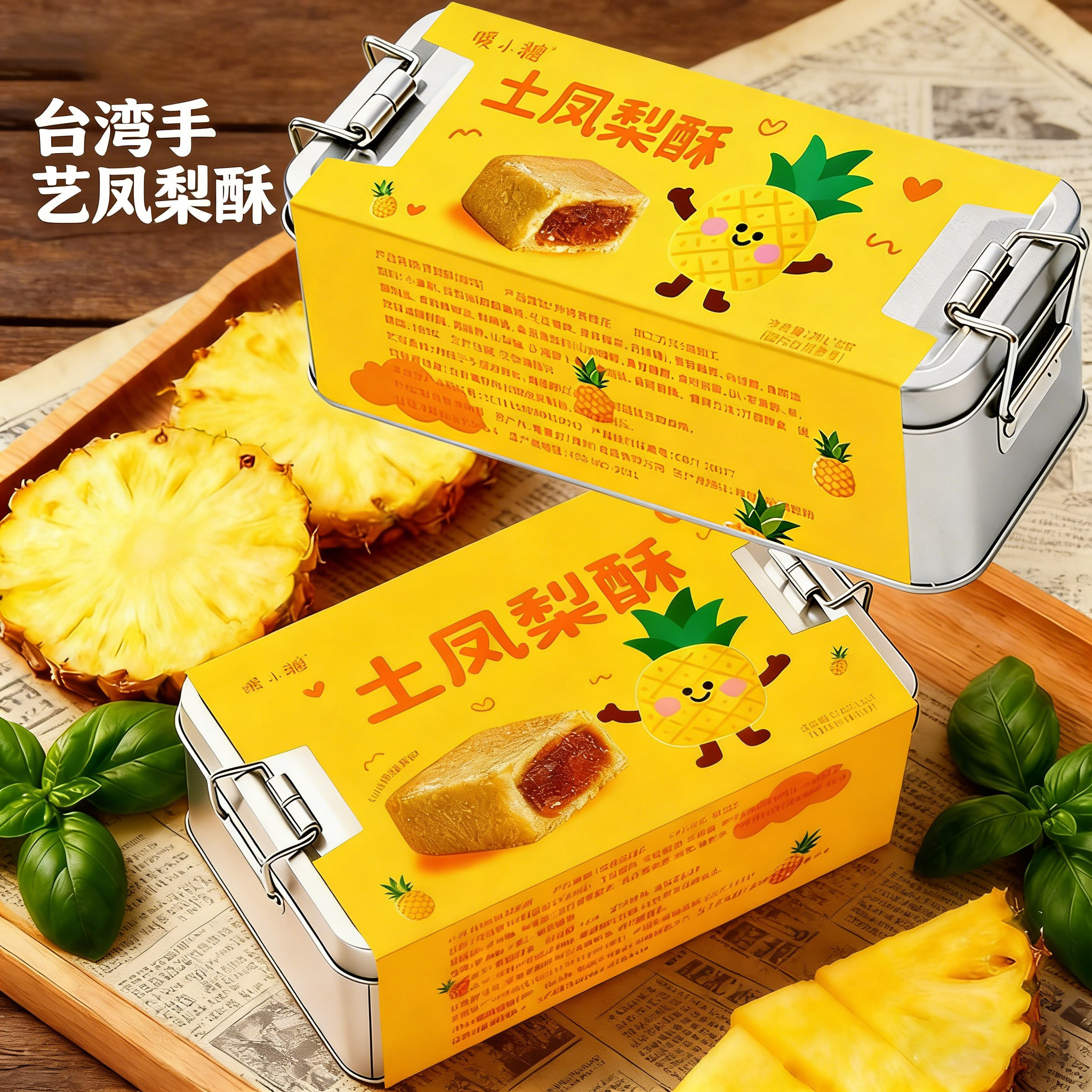 铁盒子凤梨酥精美盒装早餐代餐台湾传统糕点心伴手礼盒办公室零食