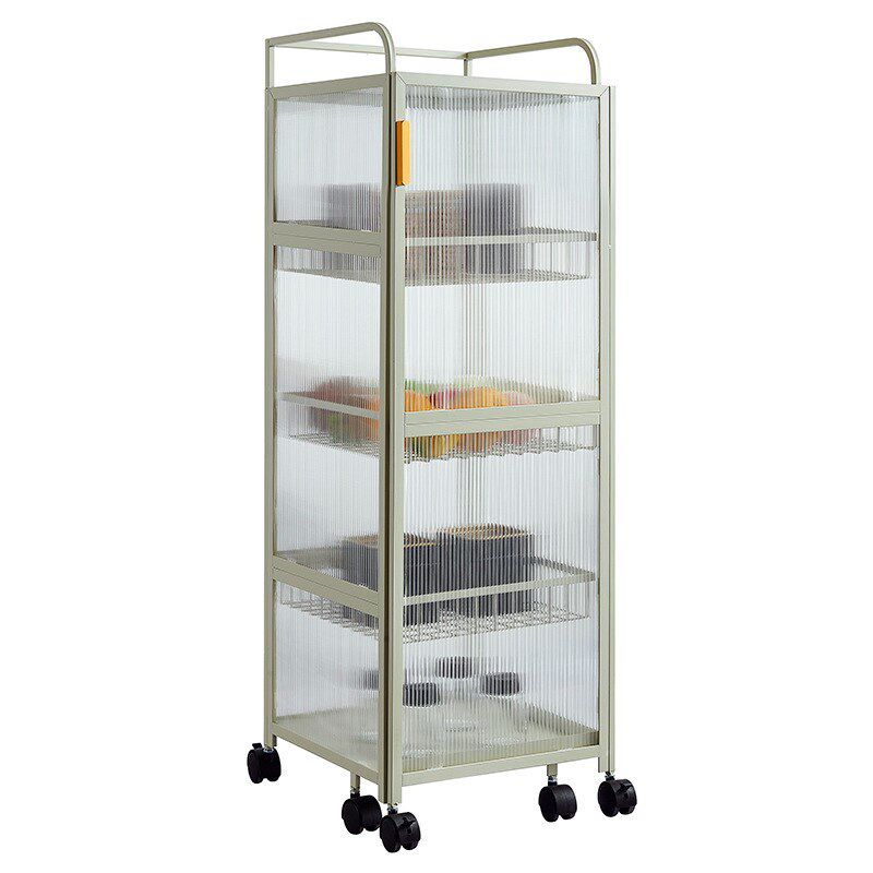 厨房方型旋转架多层置物架免安装可移动开合架小推车多功能收纳柜