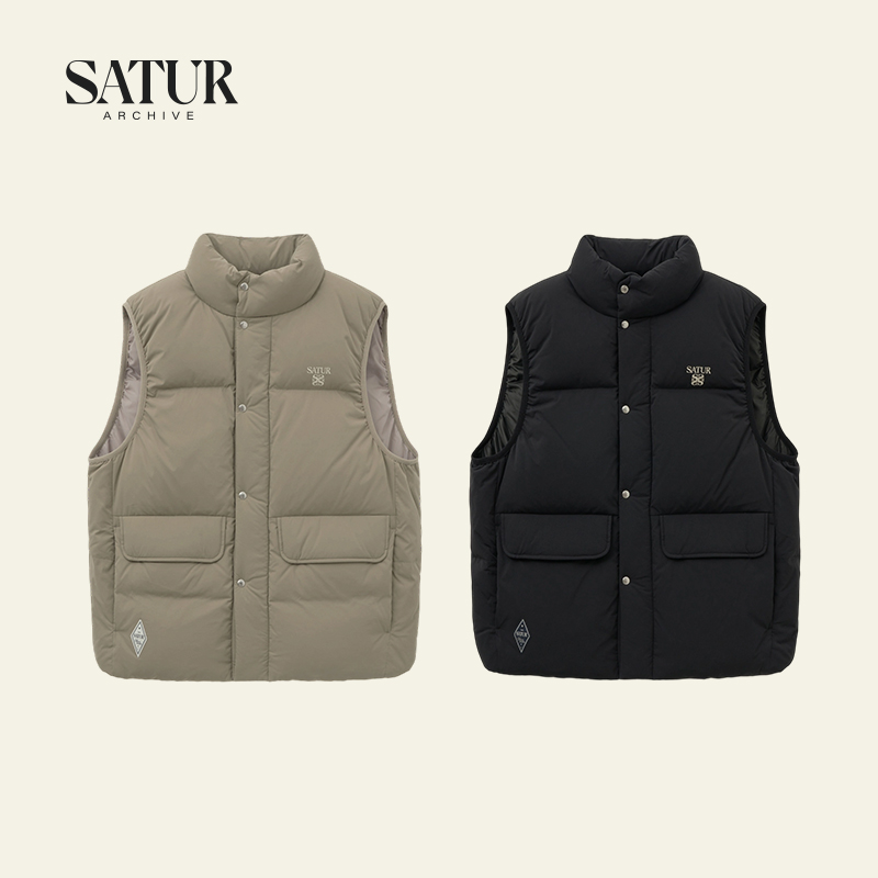 SATUR ARCHIVE2025冬季新款夹克外套工装式羽绒马甲情侣棉服