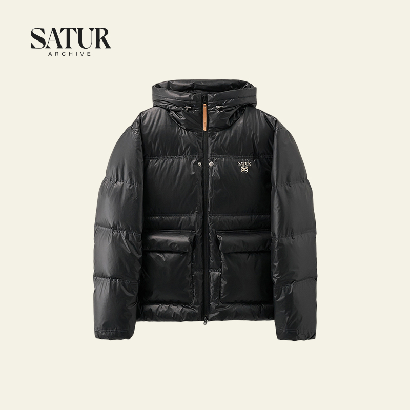 SATUR ARCHIVE2025冬季新品时尚经典复古工装式外套羽绒服