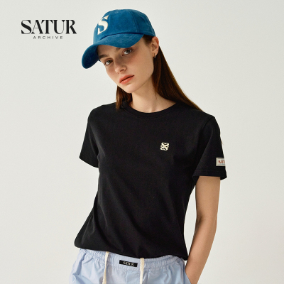 SATUR经典小Logo情侣短袖T恤