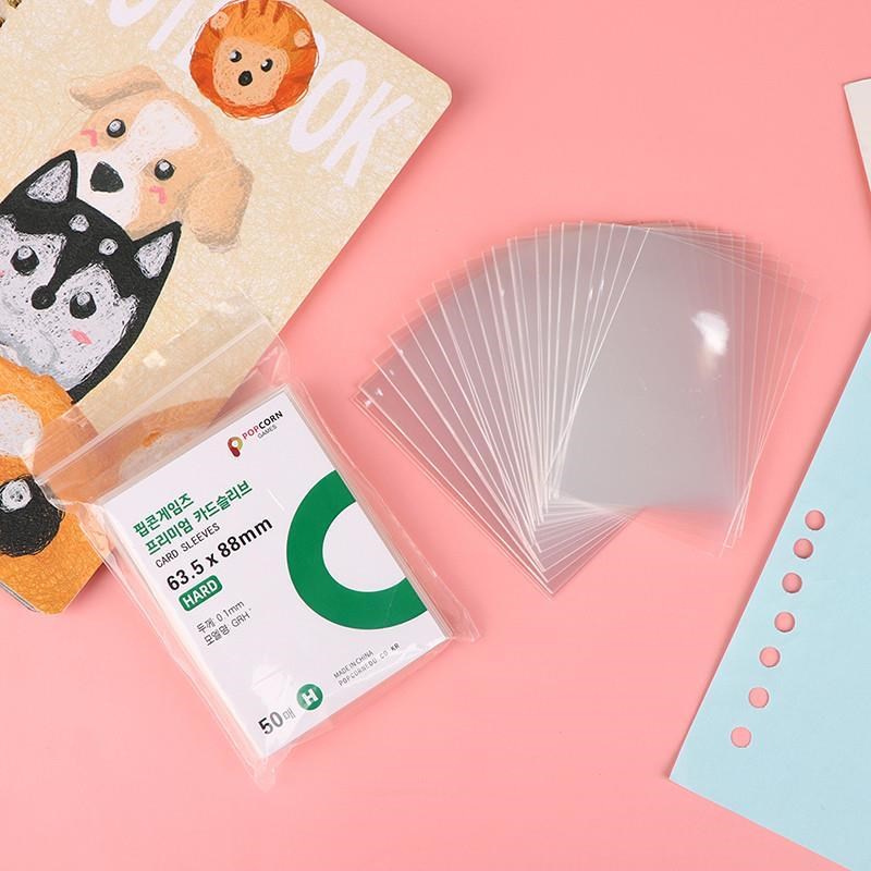 50pcs Korea Card Sleeves Clear ADcid Free CPP HARD 3 Inch Ph