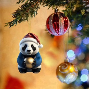 Xmas Pe.ndant Cute Christmas Panda Hanging Ornaments Tree