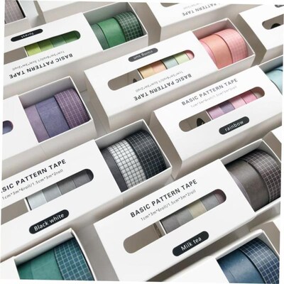 8pcsa/lot Fall Rainbow Masking Washi Tape Set Crafts 手账胶