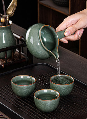 祥业哥窑自动茶具套装家用懒人泡茶神器中式高档功夫泡茶具泡茶壶