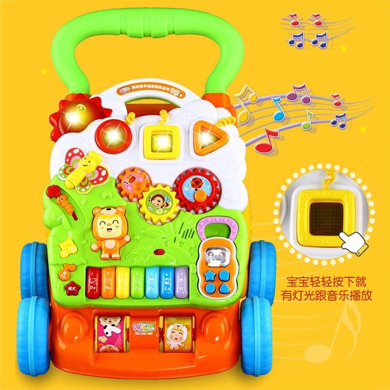 婴幼儿手推学步车1-2岁宝宝音乐可调速助步车二合一多功能学走路