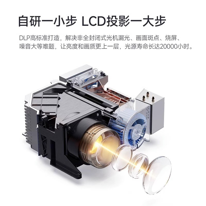 大眼橙c1投影仪超高清1080P卧室家用客厅手机同屏智能投影机超高