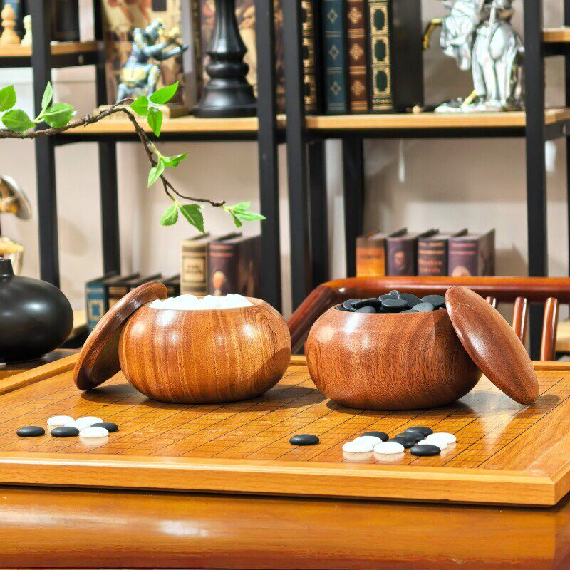 云子围棋高端实木包边围棋棋盘套装象棋二合一儿童初学五子棋比赛