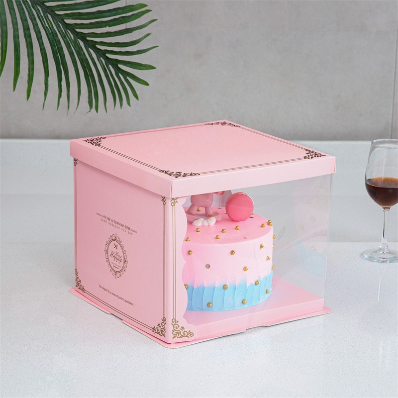 半透明生日蛋糕盒子单层双层加高气球定制6 8 10 12寸方形包装盒