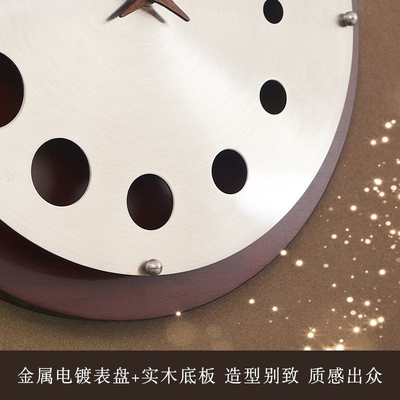 创意个性静音挂钟复古美式时尚挂表现代石英钟新中式墙壁实木钟表,家居饰品,挂钟,淘宝优惠券,粉丝福利购,淘宝优惠卷