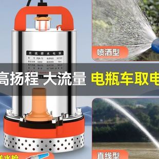 直流潜水泵48V60V72家用电动车水泵12V24V电小型农田灌溉抽水机