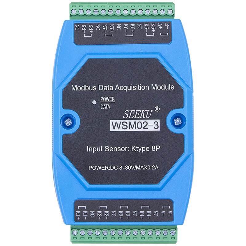 485模拟量采集模块16AD/8DA0-10V 4-20MA8路K型PT100温度采集模块