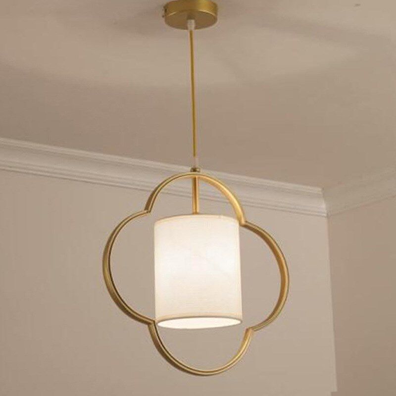 新中式单头小吊灯金色创意餐厅三头吊灯玄关过道走廊卧室床头灯具