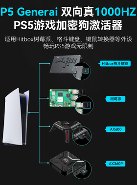 P5General适用键鼠转换器树莓派hitbox街机摇杆适配PS5游戏Besavior激活器AIMZENIX/Xim apex/ReaSnow S1