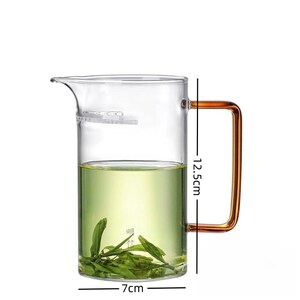 明信唐堂分茶器加厚茶滤一体式月牙公道杯高硼硅耐热玻璃家用防烫