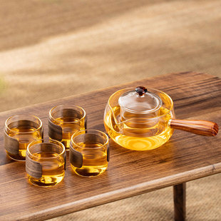 茶器整套茶具套装 玻璃煮茶壶耐高温过滤木把泡茶壶家用电陶炉新款