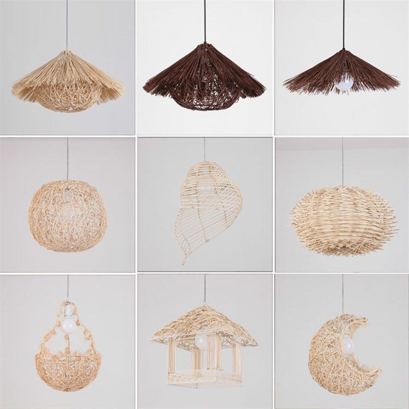 复古藤编草帽吊灯藤艺圆形鸟巢中式田园饭店餐厅农家乐民宿草帽灯,家装灯饰光源,客厅吊灯,淘宝优惠券,粉丝福利购,淘宝优惠卷