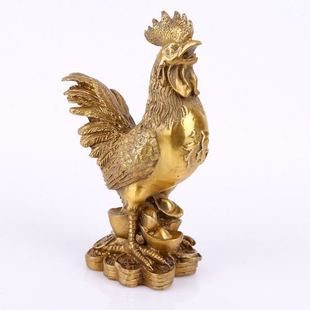 永盛铜器 福字鸡生肖鸡饰品工艺品 铜公鸡摆件 金钱元