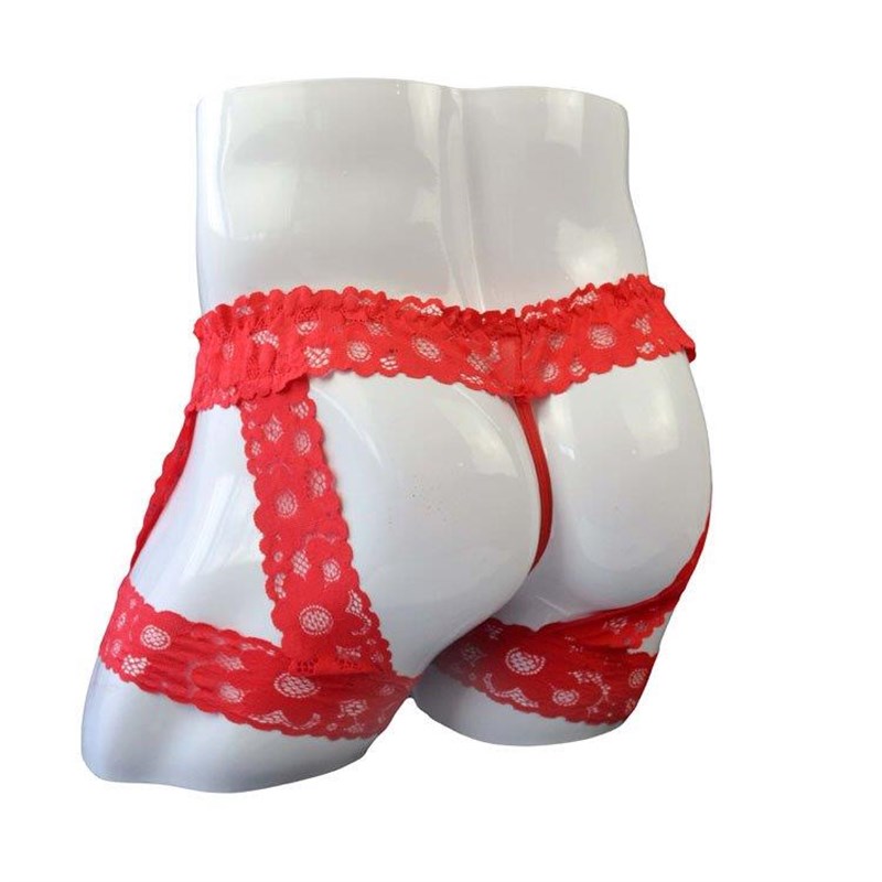 Men's sexy unoderwear underwear男士性感内衣内裤蕾丝绑腿平
