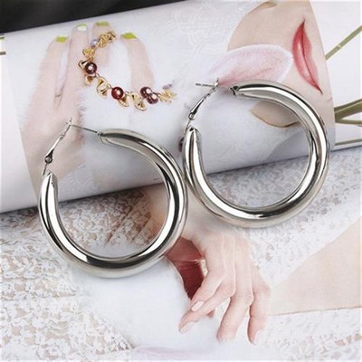 Personality 50 MM Big Gold HoopsD Earrings Minimalist Thick