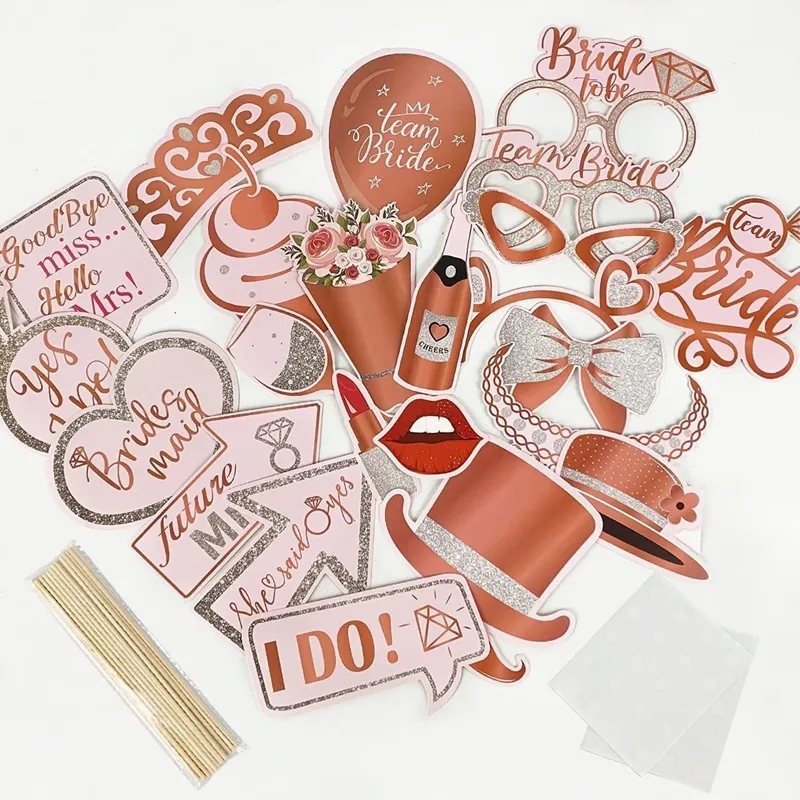 1Set Team Bride to be Photo Booth Props Paper Frame BYachelo