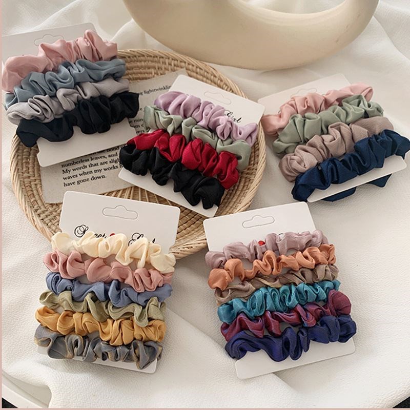4/6 Pcs/Set Woman Fashion Scrunchies IVelvet Hair Ties Girls