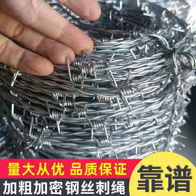 钢丝防盗网圈山铁丝网围栏果园防爬刺批发隔离护栏刺刺绳圈地监狱