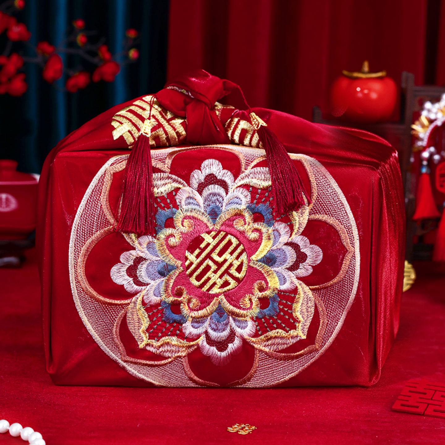 结婚陪嫁包袱优选面料可包盆