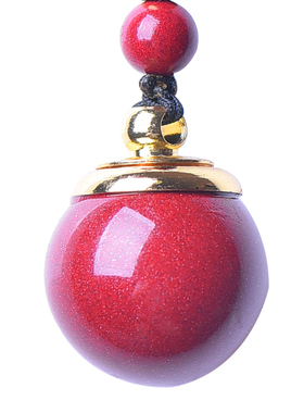 朱砂原石粉吊坠瓶空心可打开转运珠平安护身符项链男女嘎乌盒挂件