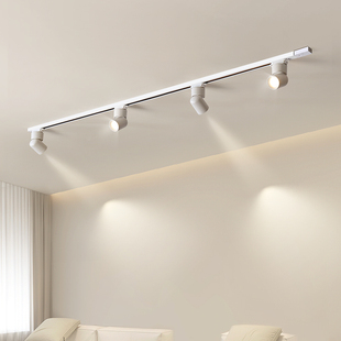 明装射灯led滑轨店铺商用轨道灯长条家用客厅灯无主灯照明天花灯