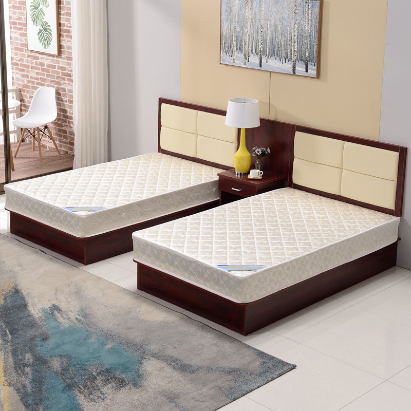 酒店家具定制宾馆单人1.2米床标间全套双人公寓床员工宿舍客房床