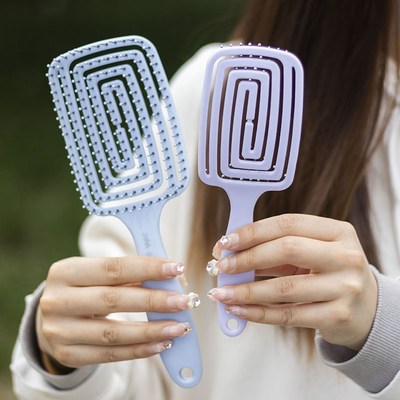lolola萝萝拉湿发梳子镂空弹力按摩梳干湿两用蓬松不卡防水